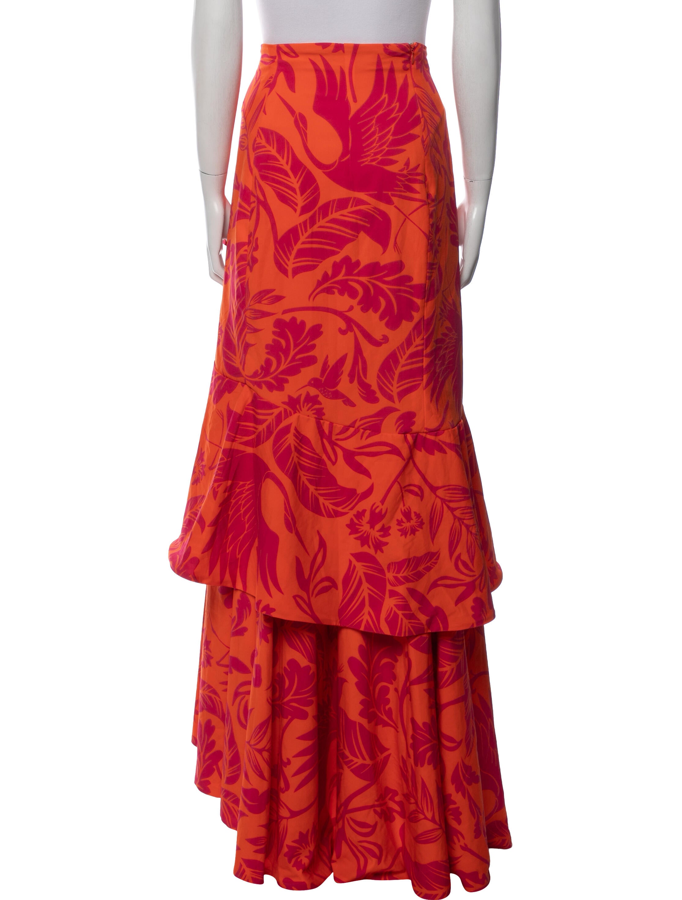 Andres Otalora Floral Print Midi Length Skirt